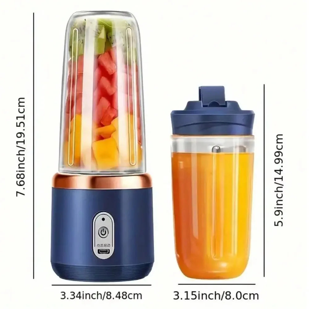 Portable Rechargeable Blender Cup – 380ml Smoothie Maker with Ice Crush for Travel, Gym & On-the-Go